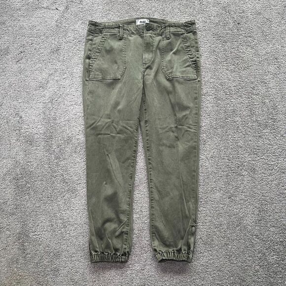 PAIGE Mayslie Jogger Pants Women's 31 Green Cropped Ankle Zip Mid Rise (36x26) - Picture 1 of 7